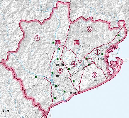 地図：静清地域の区域図