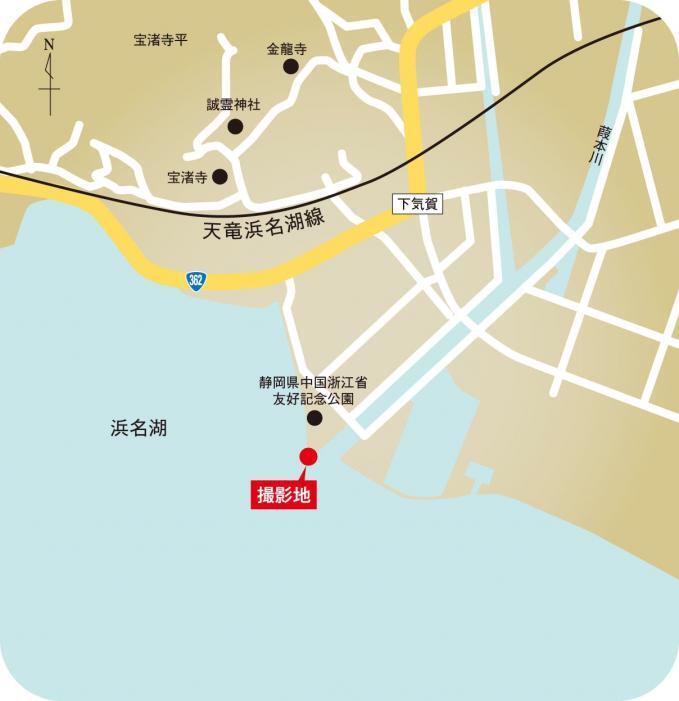 地図：細江帰帆の撮影地