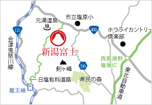地図：新湯富士アクセス