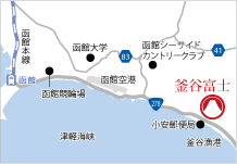 地図：釜谷富士アクセス