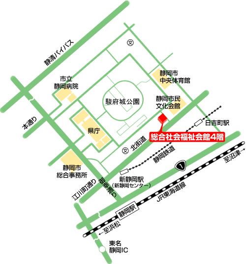 地図:静岡県人権啓発センター周辺