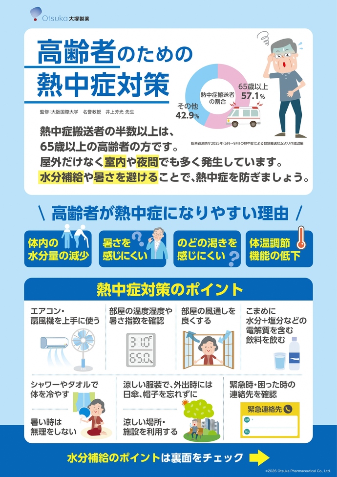 高齢者の熱中症対策チラシ表