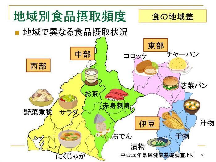 マップ：食の地域差