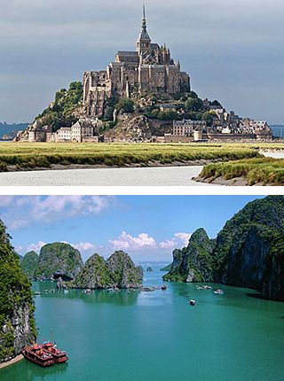 写真:モンサンミシェル湾・ハロン湾