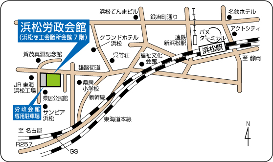 地図：浜松労政会館周辺