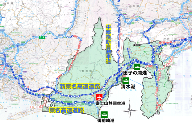 静岡県の交通ネットワーク図