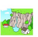 イラスト:崖から水が吹き出す