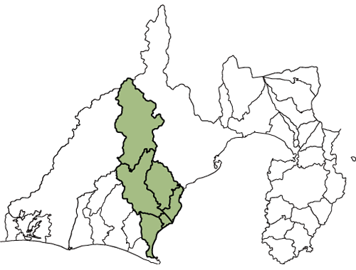 地図：静岡県中央更生相談所管内図