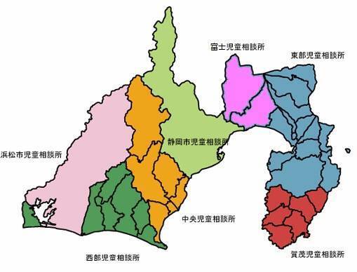 地図：静岡県内児童相談所管内図