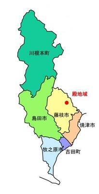 地図：藤枝市岡部町殿地域