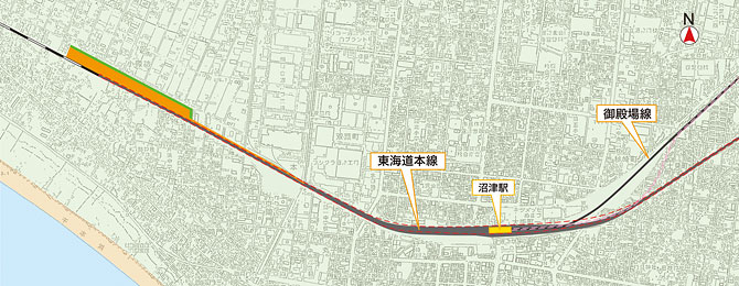 地図:工事手順_高架化図1