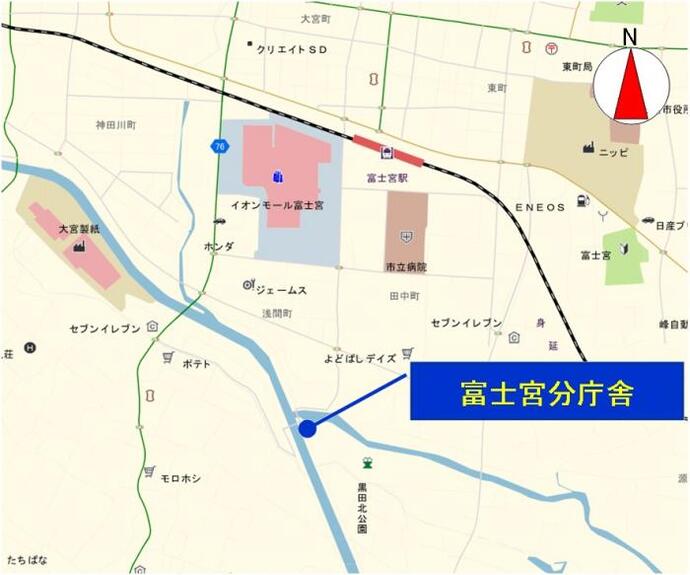 画像：富士宮分庁舎地図