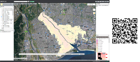 画像：潤井川浸水区域の地図