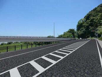 イラスト：木島地区の着工後の道路状況(着工後CG)