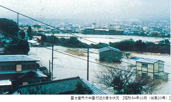 画像：富士宮市大中里付近の浸水状況