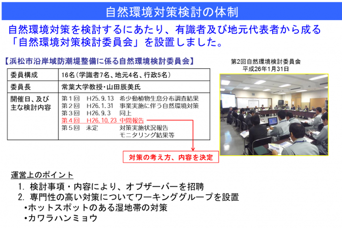 写真：自然環境対策検討の体制