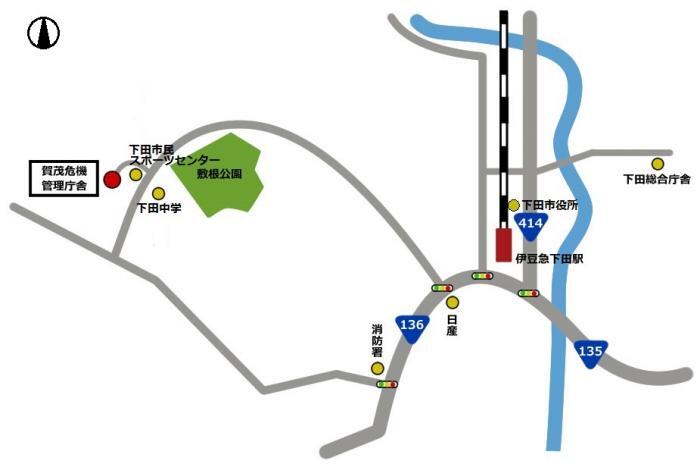 地図：賀茂地域局へのアクセス