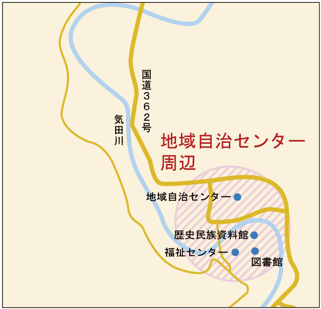地図:自治センター周辺案内図