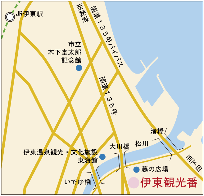 地図:伊東観光番案内図