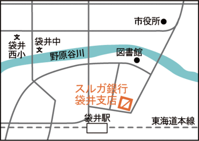 地図：スルガ銀行袋井支店案内図