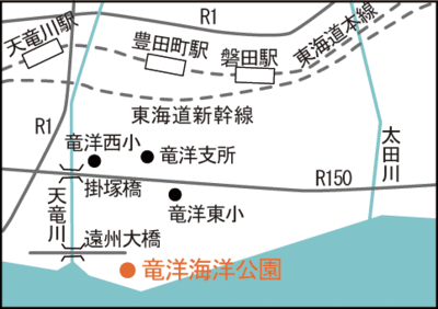 地図：竜洋海洋公園案内図