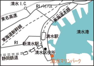 地図：清水マリンパーク案内図