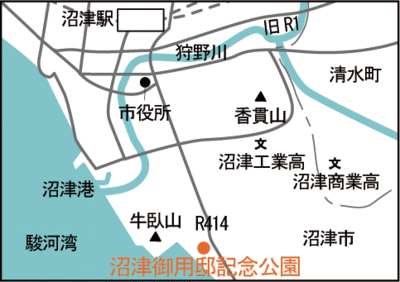 地図：沼津御用邸記念公園案内図