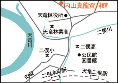 地図：内山真龍資料館案内図