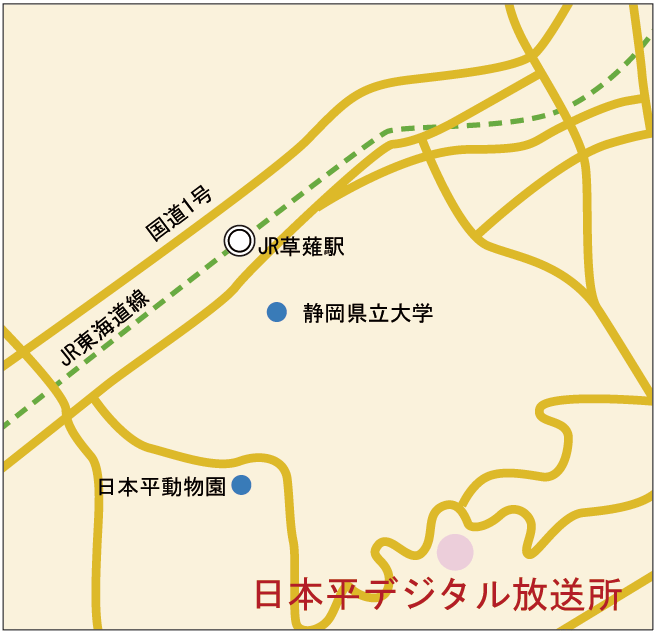 地図：日本平デジタル放送所案内図