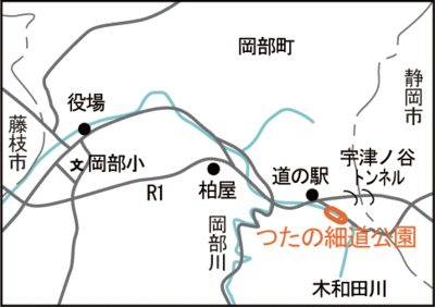 地図：つたの細道公園案内図