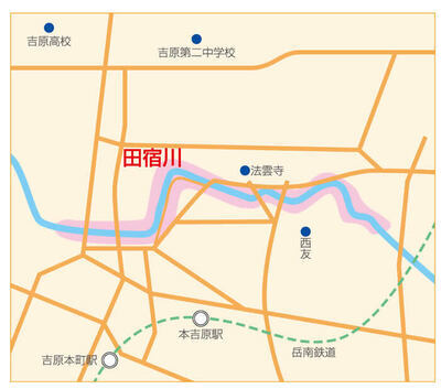 地図：田宿川の案内図