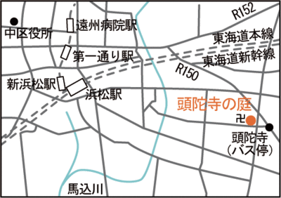 地図：頭陀寺の庭案内図