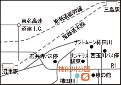 地図：.柿田川公園案内図