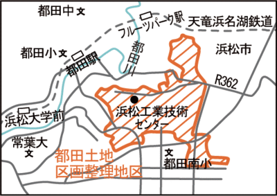 地図：都田土地区画整理地区案内図