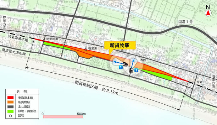 地図：新貨物ターミナル完成イメージ