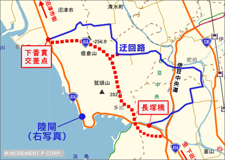 地図：緊急時陸こう閉鎖箇所