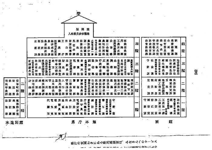 写真:県庁内、本館、別館、木造別館の案内内容