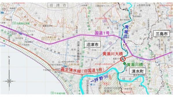 地図：黄瀬川大橋