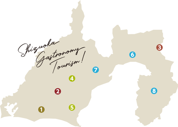 地図：ガストロノミーツーリズムを体感できる場所