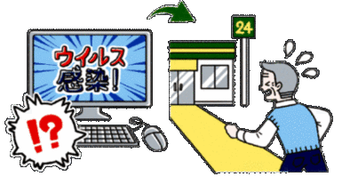 イラスト：ウイルス警告画面