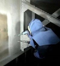 写真：循環式オープンブラスト工法の様子