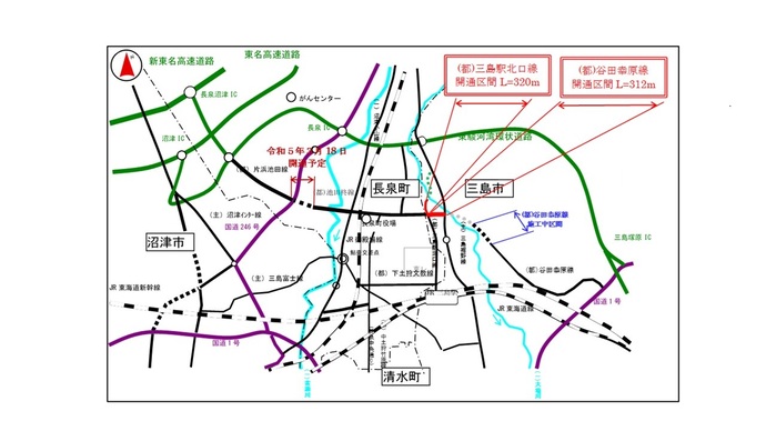地図：都市計画道路谷田幸原線