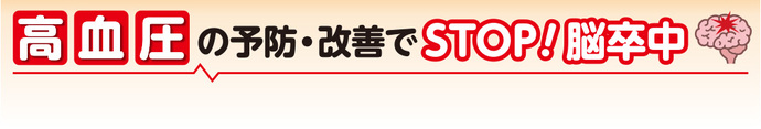 高血圧の予防・改善でSTOP！脳卒中