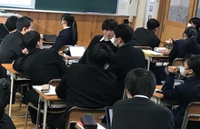 写真：診断的評価直後の生徒の様子
