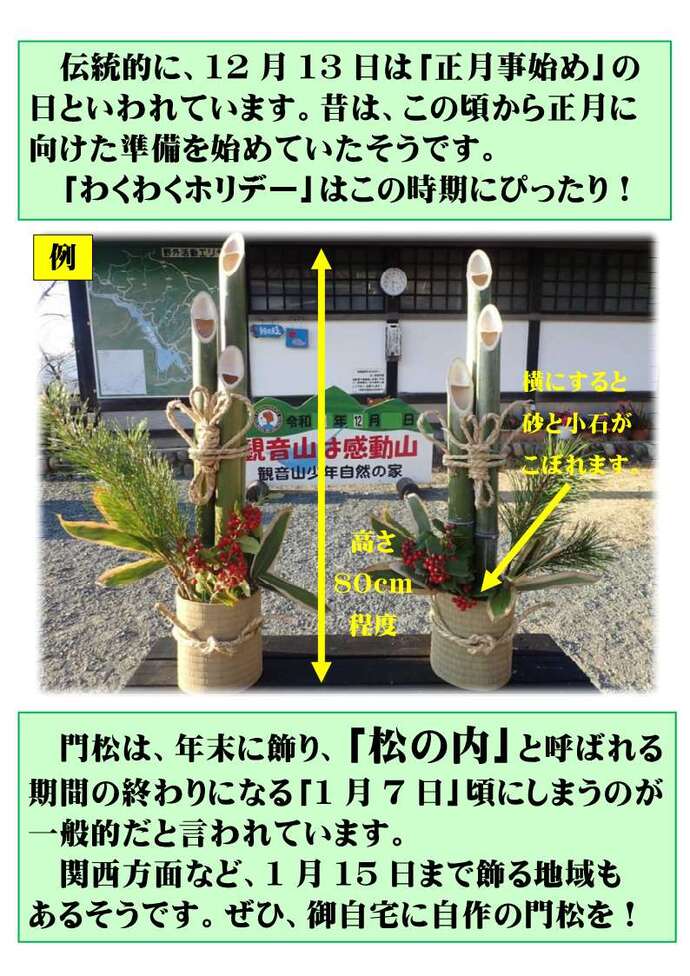 第2回わくわくホリデー門松づくり