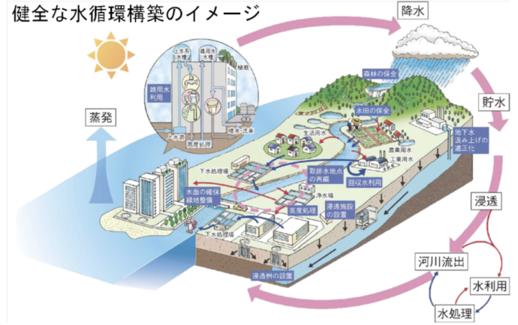 イラスト:健全な水循環のイメージ