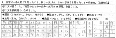 記述の様子
