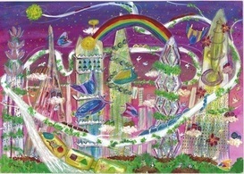 わたしの未来のまちはこんなまち図画コンクール2024小学生部の最優秀作品
