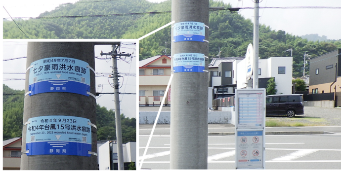 浸水痕跡表示板の設置状況