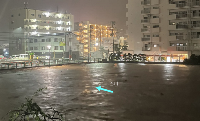 令和4年台風15号時の千歳橋周辺の水害状況